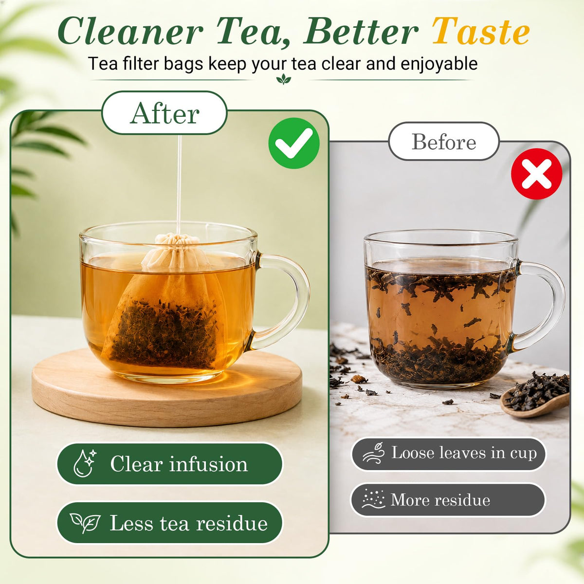 Angooni 300PCS Disposable Tea Filter Bags with Drawstring