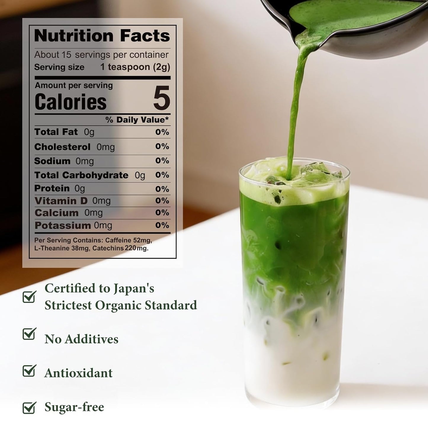 KANEMATSU Japanese Green Tea Matcha Powder – Ceremonial Grade, JAS Certified Organic Matcha 1.75oz Tin (50g), Rich in Antioxidants with Caffeine & L-Theanine for Focus & Relaxation, Kosher Non-GMO