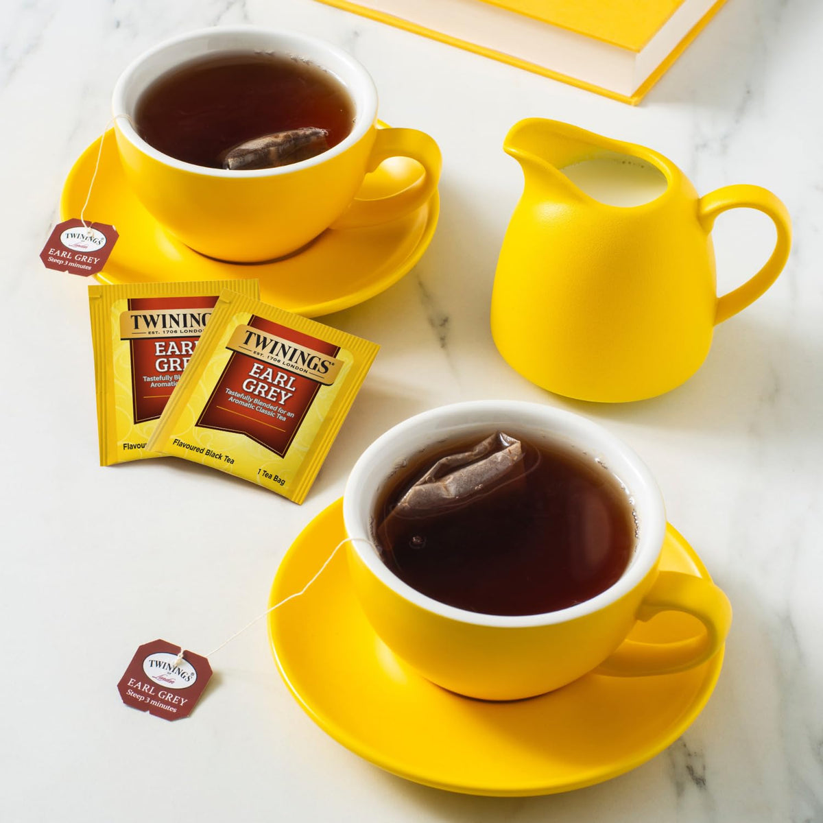 Twinings Earl Grey Tea 2-Pack – A Bright and Zesty Black Tea Infused with Citrus Bergamot Flavours, Caffeinated Tea Bags, Individually Wrapped, 20 Count Each