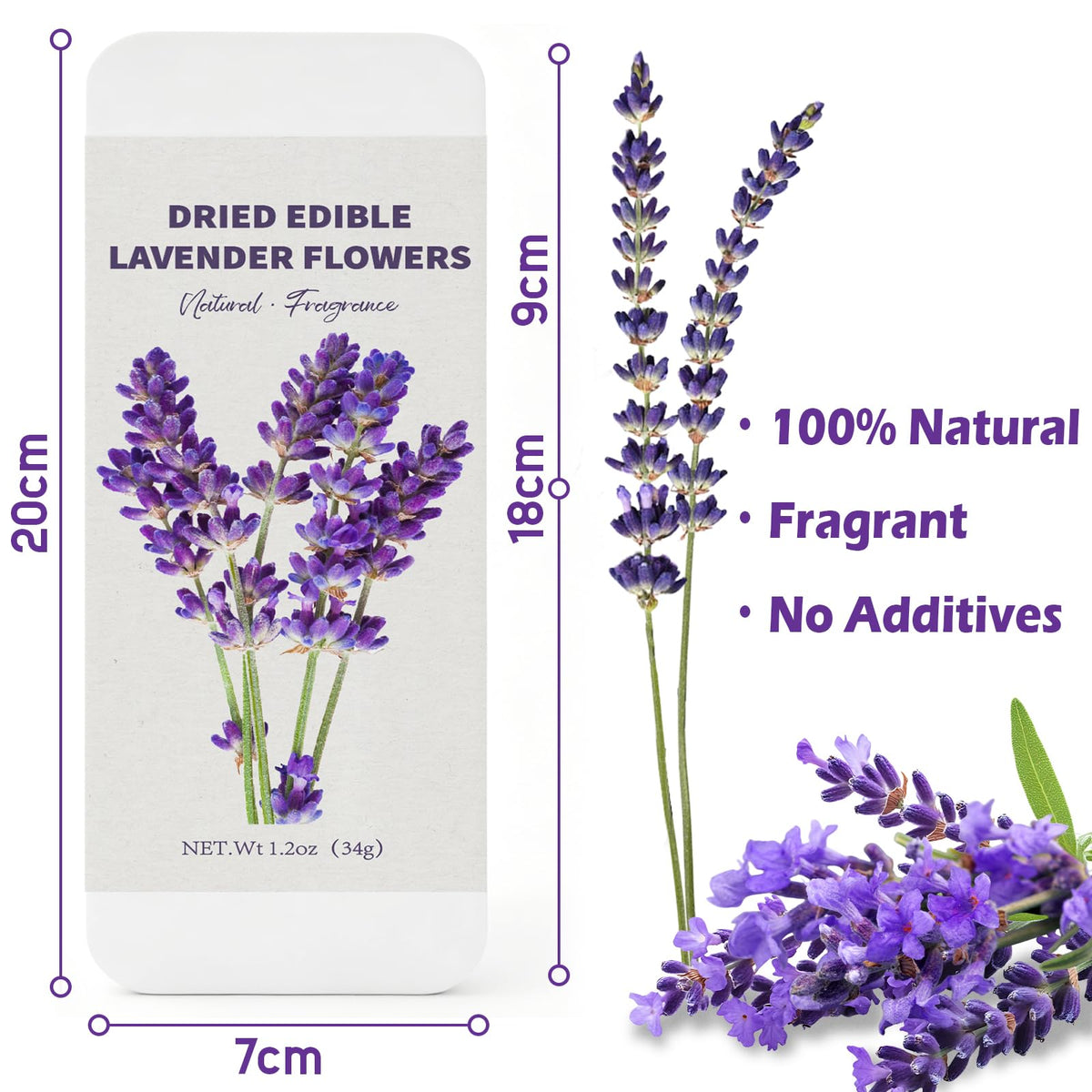 HAVNDRAE 80+ Edible Dried Lavender Sprigs for Cocktail Garnish & Cake Decorating