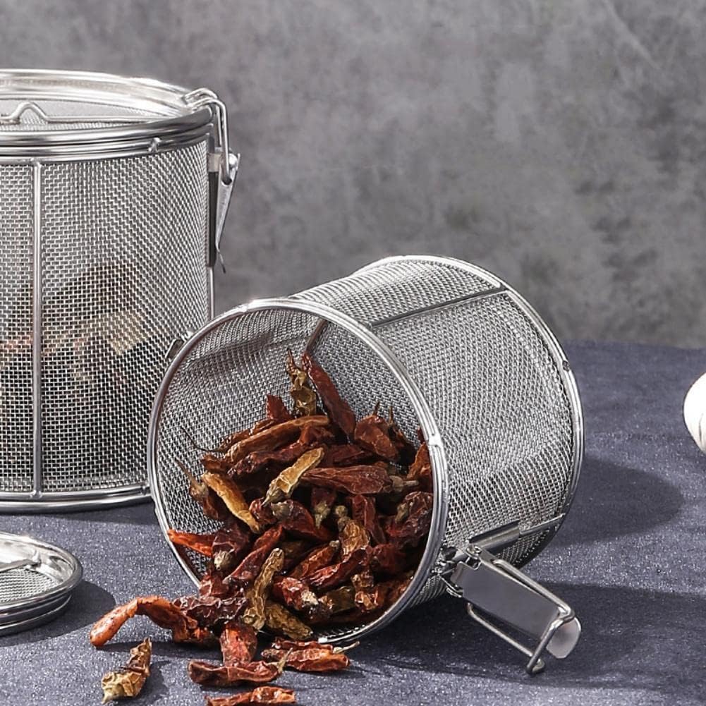Stainless Steel Tea Ball Strainer and Filter with Hook, 12 x 13cm | Infusion Basket, Tea Strainer, Fine Mesh, Chain Hook, Loose Leaf Tea Steeper, Soup Seasonings