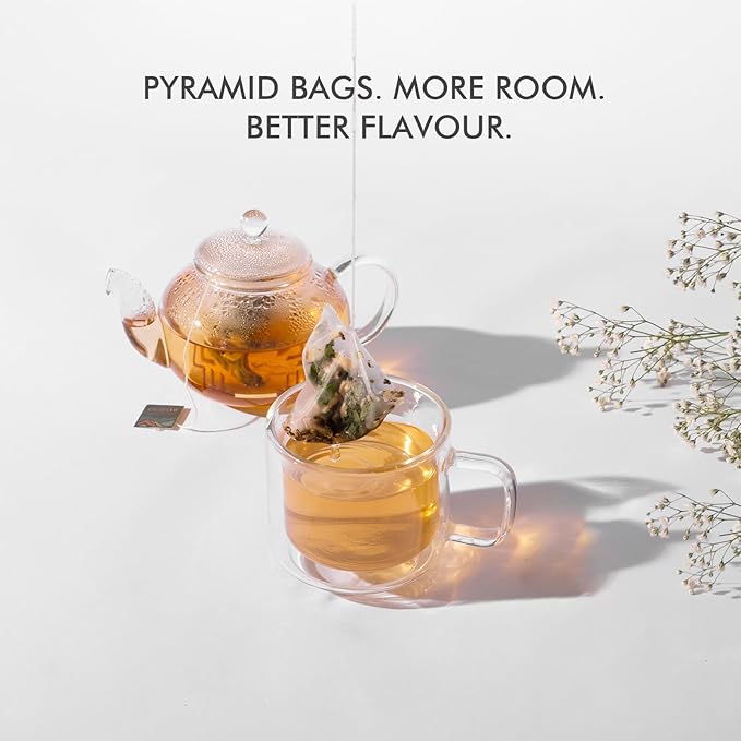 Celeste Mint Bliss, Ginger Mint Tea with Lemongrass & Fennel 15 Pyramid Herbal Tea Bags Natural Ingredients