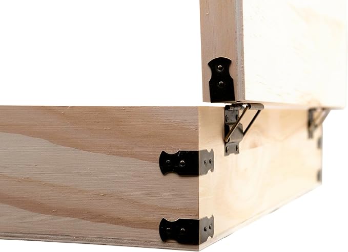 Large Wooden Tea Organizer Box, Big 14" Pine Storage Chest, 8-Slot Tall, Adjustable Shelves, 100% Handmade Craft Eco-Friendly Natural Décor
