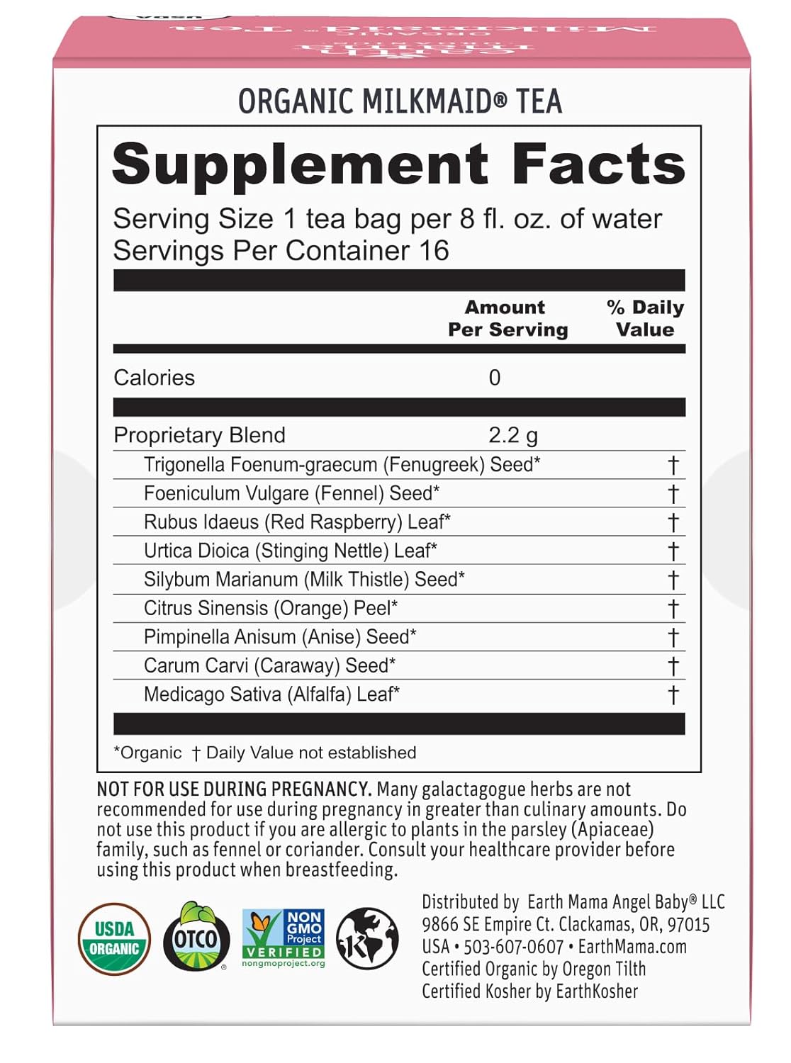 Earth Mama Organic Milkmaid Tea - 32 Teabags - Lactation Support Herbal Tea - Breastfeeding Essentials - Caffeine Free & Non-GMO Project Verified