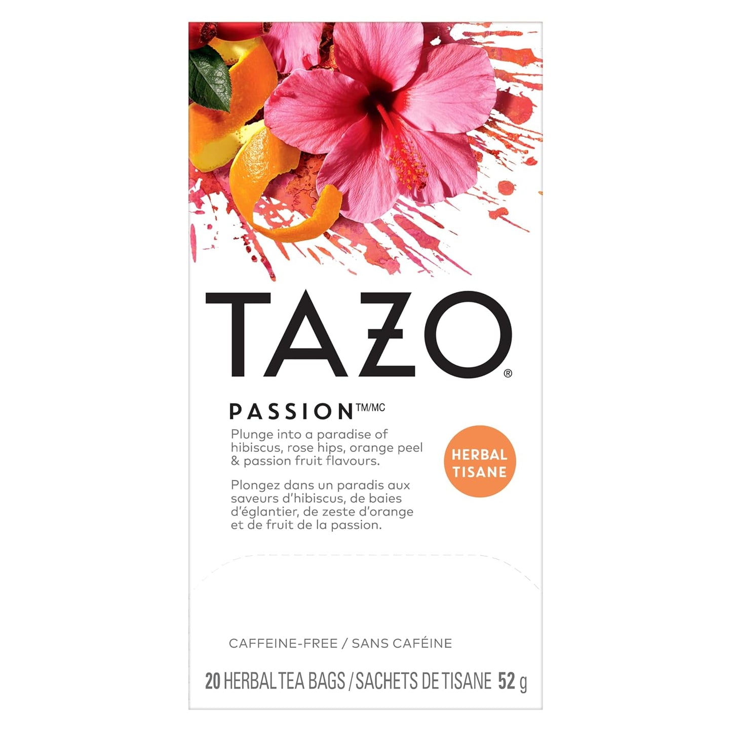Tazo Passion Herbal Tea Filterbags, 20 Count