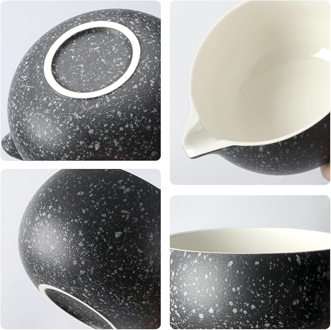 Black Matcha Whisk Set, 8 PCS Black Matcha Set Kit, Japanese Ceremonial Matcha Set Whisk and Bowl with Spout, Matcha Gift/Accessories