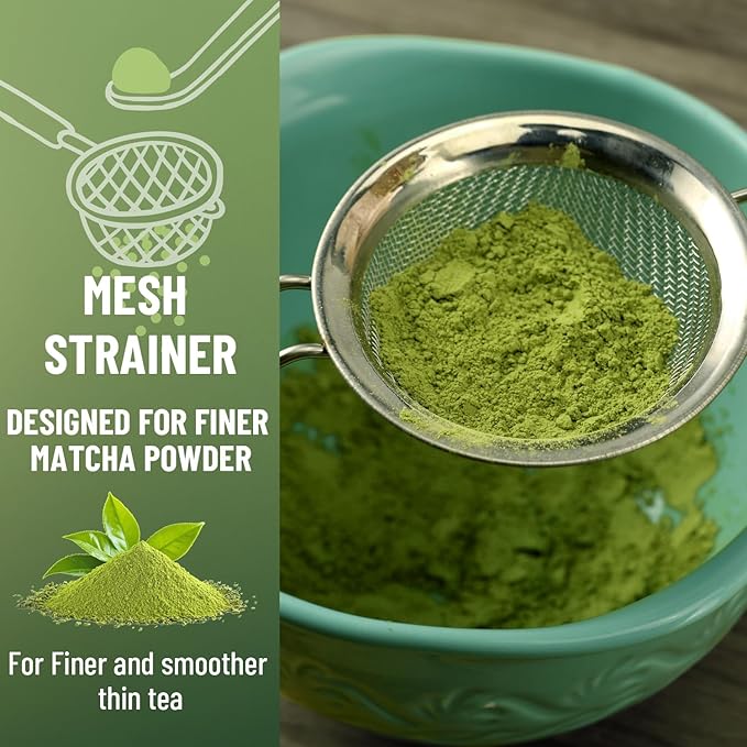 Green Matcha Whisk Set: Ceramic Matcha Set for Frothy Tea Ceremony Bowl & Whisk for Your Morning Ritual, Gift for Tea Lovers & Beginners