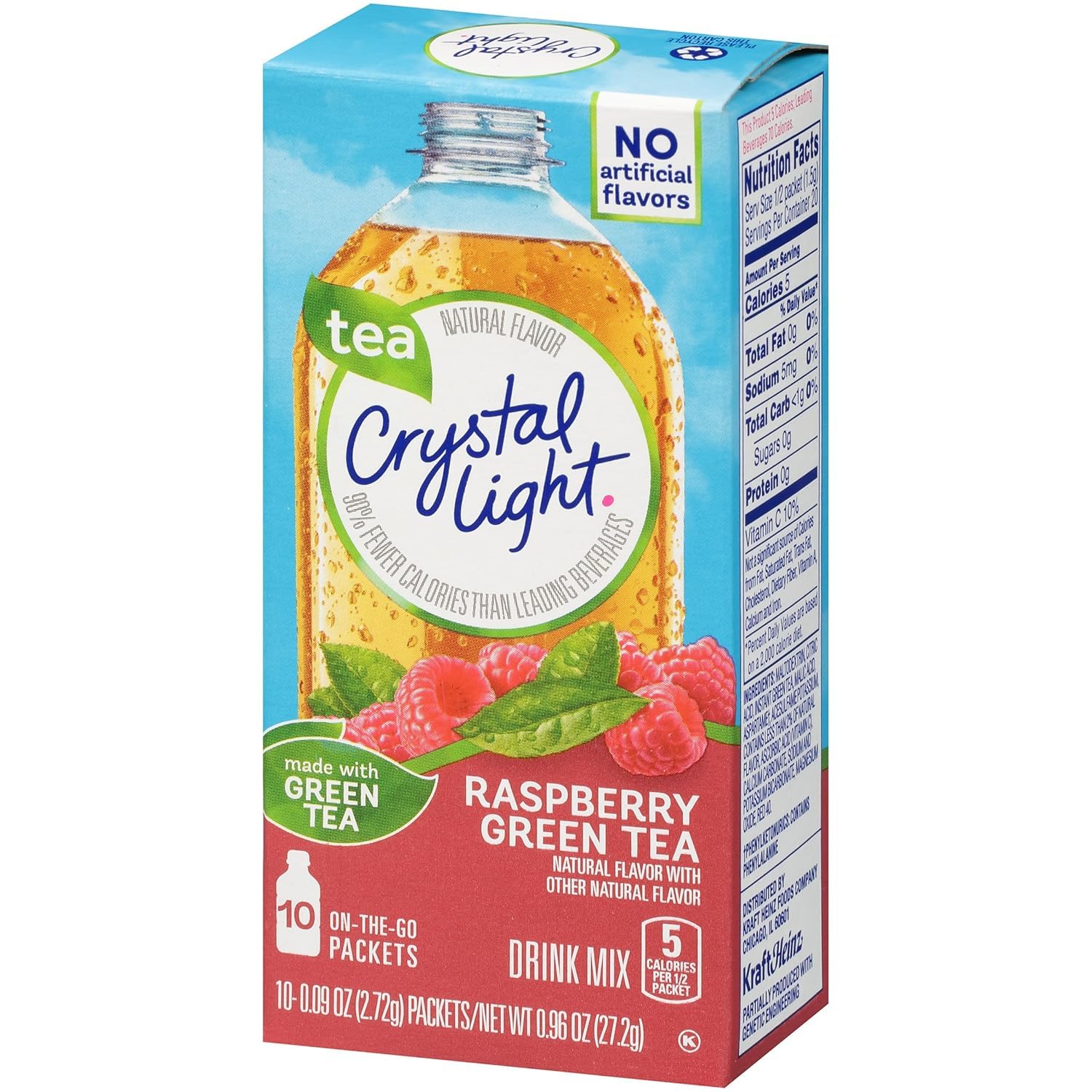 Crystal Light On The Go Green Tea Raspberry, 10 Count Boxes (Pack of 12)