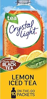 Crystal Light Lemon Iced Tea Naturally Flavored Powdered Drink Mix, 10 ct On-the-Go-Packets