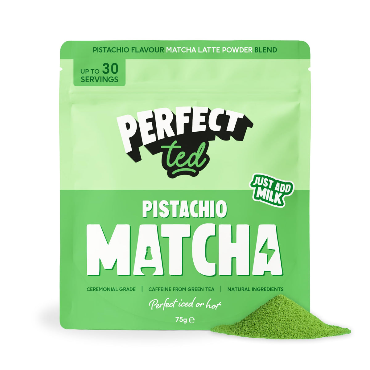 Perfect Ted PerfectTed Ceremonial Japanese Matcha Powder, Pistachio, 75 g
