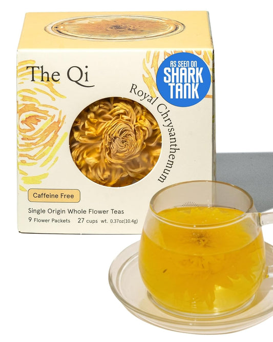 The-Qi Royal Chrysanthemum Blooming Tea - 9 Whole Flowers, Makes 27 Cups