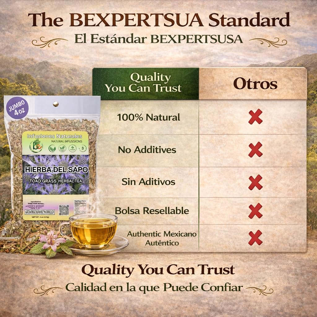 B-Experts Hierba del Sapo Herbal Tea 4 oz (113g) - 100% Natural Mexican Thistle (Eryngium heterophyllum) - Traditional Loose