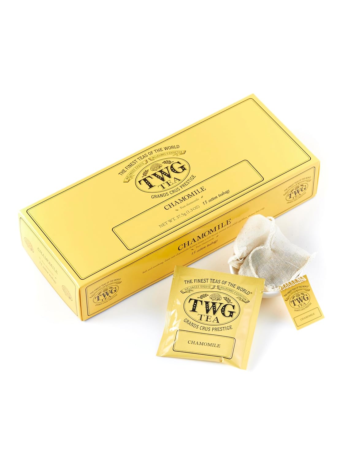 TWG Tea, Chamomile, Herbal Tea, Decaffeinated & Theine-Free, 15 Hand Sewn Cotton Teabags, Gift Set
