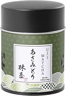 HAYASHIYA Matcha Powder - Asamidori - Kyoto Uji Ceremonial Grade, First Harvest Authentic Japanese Matcha Green Tea Powder (30g / 1.06oz)