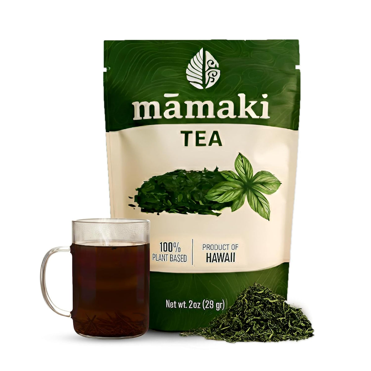 Nakihalani Farm Organically Grown Hawaiian Mamaki Tea (2oz) - Caffeine-Free Herbal Tea - Antioxidant-Rich Supports Digestion
