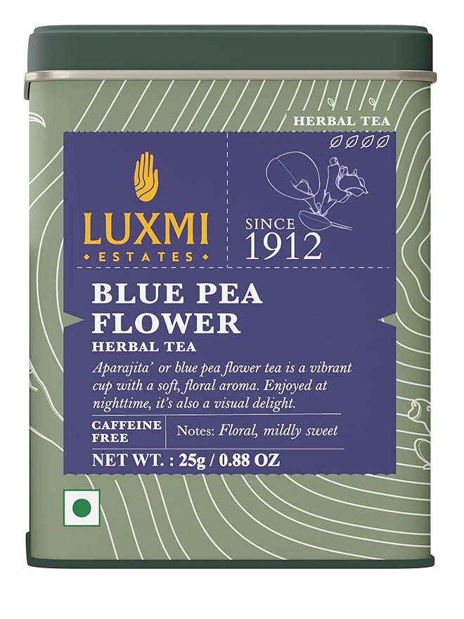 Luxmi Estates - Butterfly Pea Flower Tea - Loose Leaf - 25g (12 Cups), USDA Certified Organic Blue Tea, Caffeine-Free, Single Ingredient