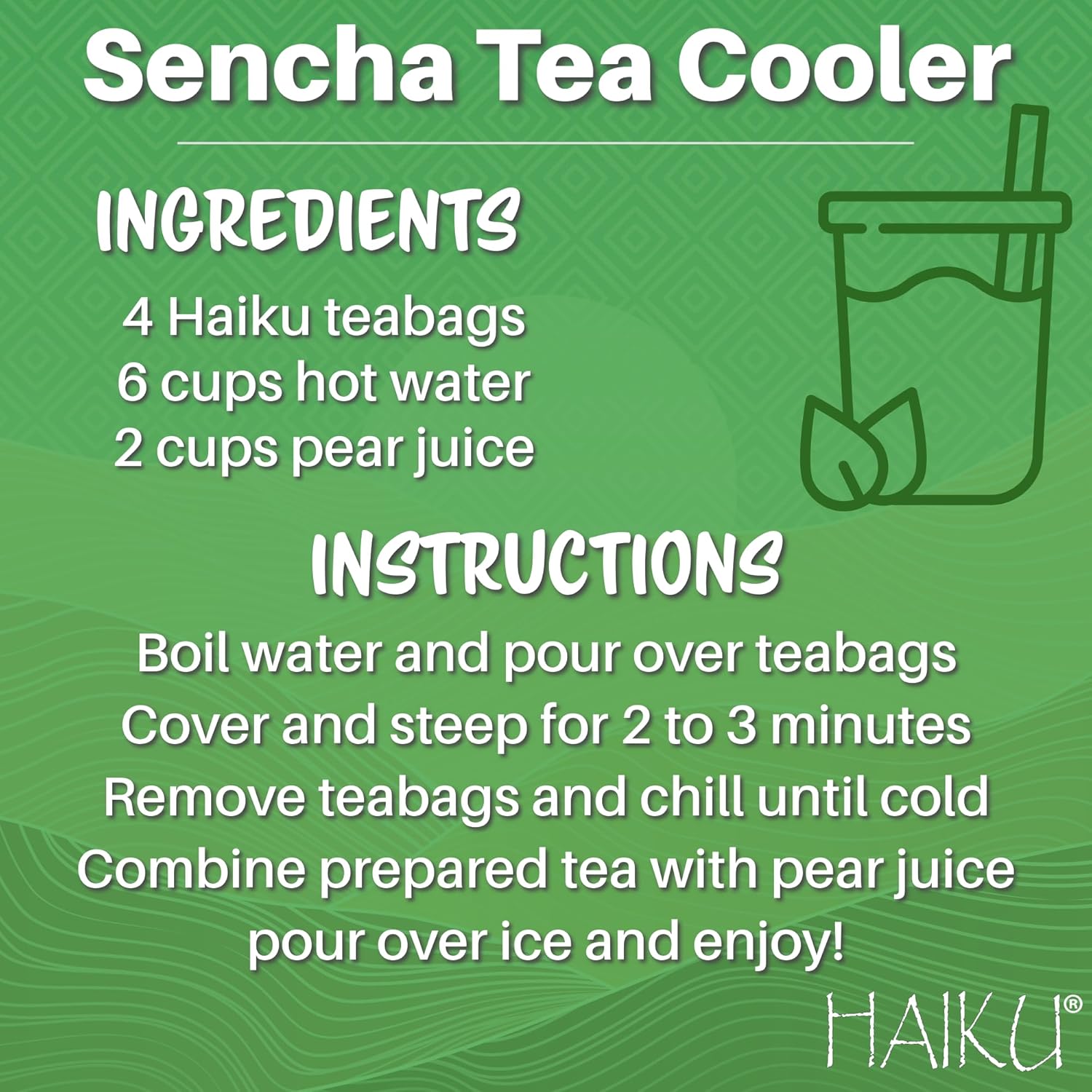 HAIKU Organic Sencha Teabags, 16 CT