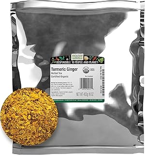 Frontier Co-op Organic Turmeric Ginger Blend, 1lb Bulk Bag – Warming Tea Blend for Turmeric Ginger Tea, Smoothies, Cooking and Health Remedies, Kosher