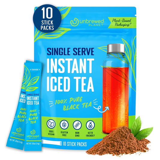 Unbrewed Planet Instant Iced Tea, 100% Black Tea, Unsweetened, 10 Packets