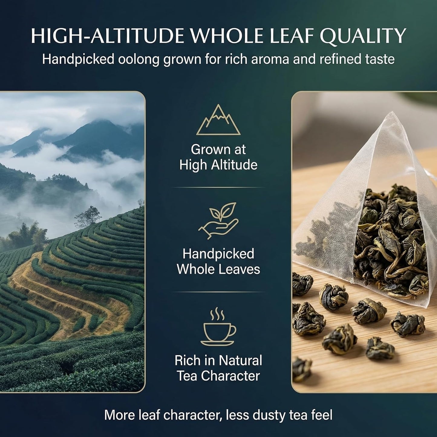 Oolong Tea Bags – Organic Whole Leaf Oolong – 20 Bags (5g Each) – Natural Relaxing Tea for Calm Mind & Healthy Lifestyle – Premium Organic Oolong Tea (1)