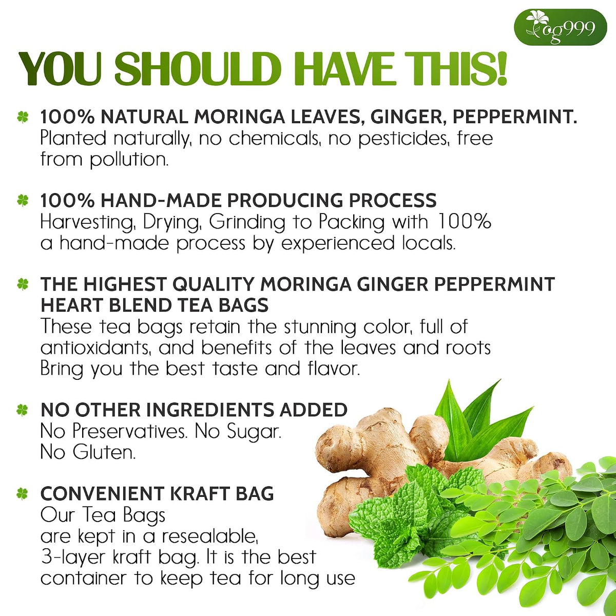 TOG999 Premium Moringa Tea Bags