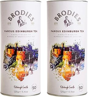 Brodies Tea, Famous Edinburgh Tea, Black Tea Imported from Scotland, Canister of 50 Bags (Pack of 2)