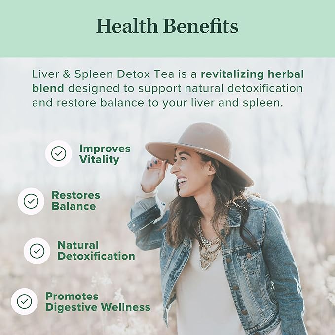 Jade Tea - Organic Liver Detox & Spleen Detox Tea - Organic Dandelion Root Tea, Burdock Root, Ginger Root & Orange Peel - Supports Liver, Kindey, Gallbladder, & Spleen Health - USA Made