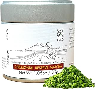 FKRO Ceremonial Reserve Matcha Tsuchiyama | 1st Harvest, Stone-Ground, Single Cultivar, Single Origin | Flown Fresh Monthly from Japan (30g/1.06oz) Tin