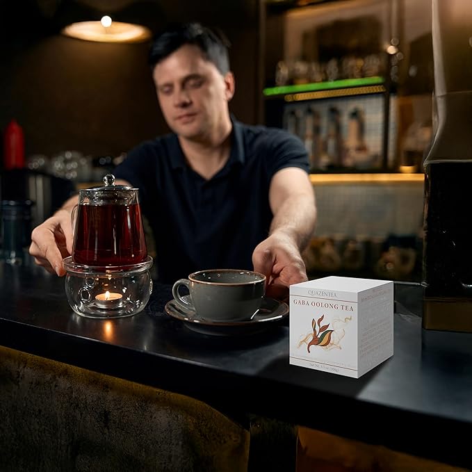 QuaZenTea GABA Oolong Tea Loose Leaf – Vietnamese High Mountain Oolong, Smooth & Mellow with Roasted Fruit Aroma and Sweet Finish – Gabba Wu Long Tea for Natural Calm Focus & Relaxation, Coffee Alternative 3.5 oz (100g)