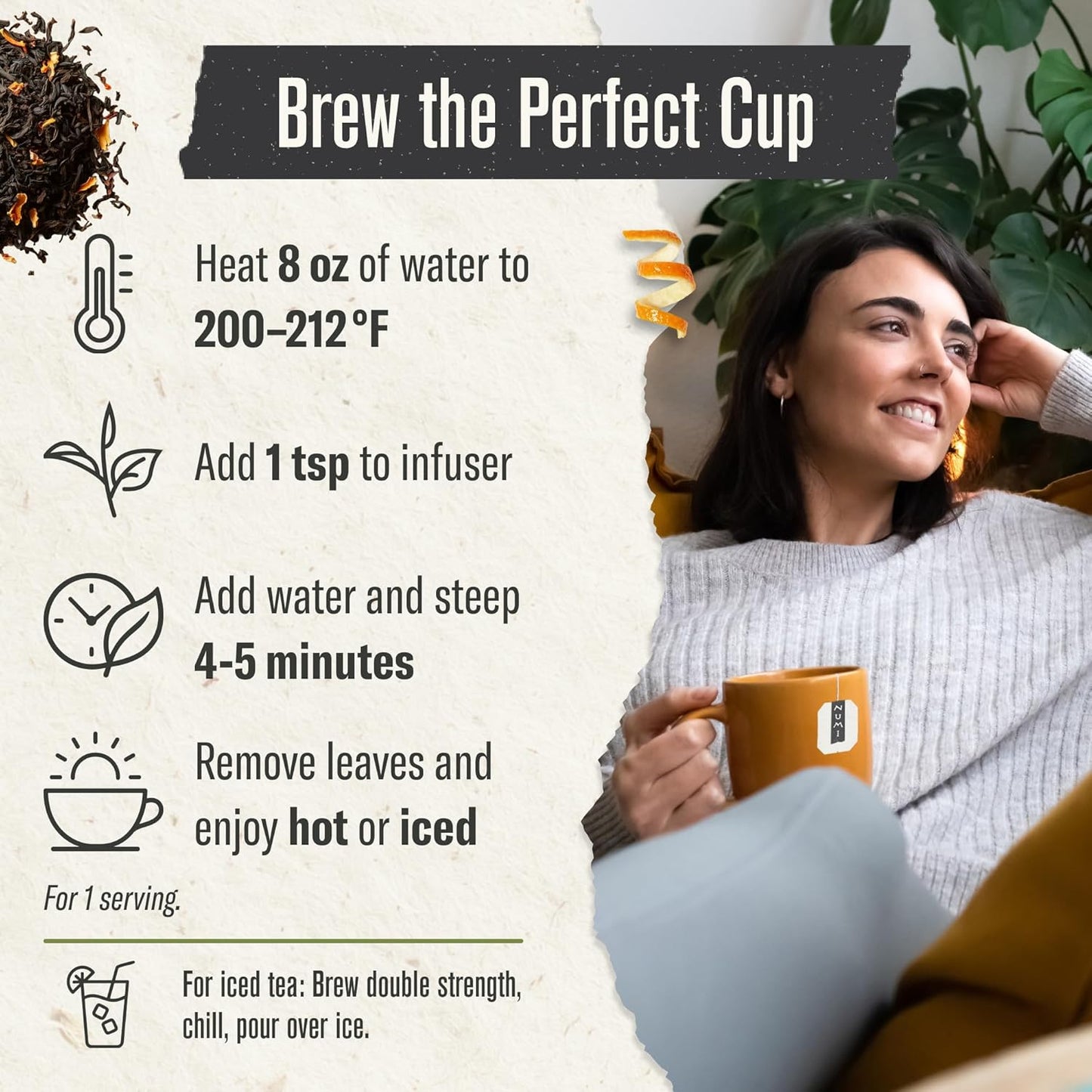 Numi Organic Loose Leaf Aged Earl Grey Tea, 1 lb Pouch Makes 200 Cups, Medium Caffeine