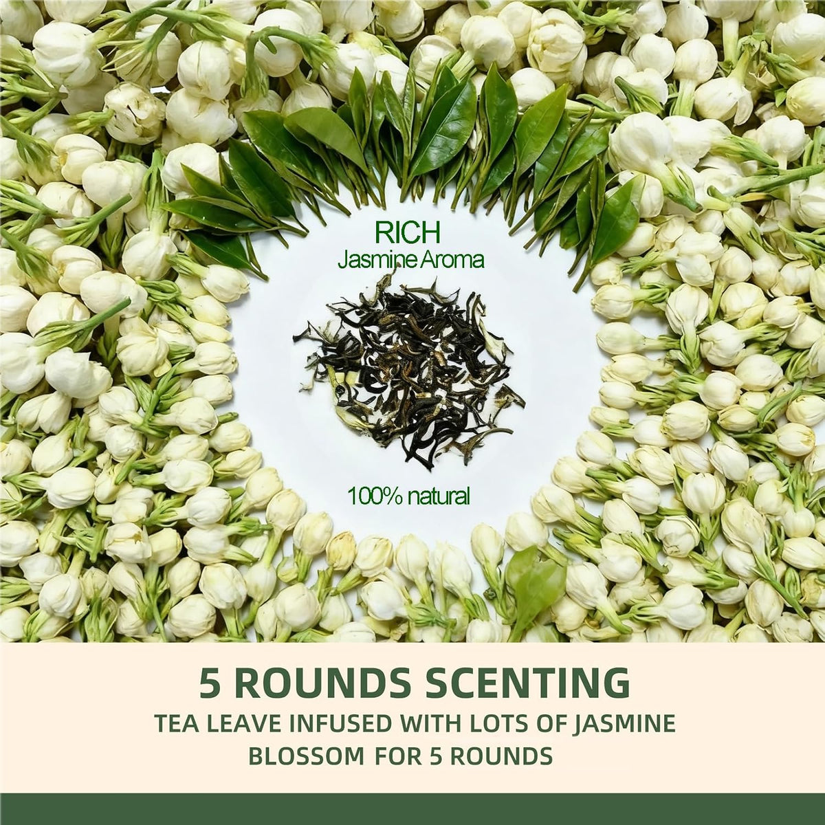 TETWIN Jasmine Green Tea Loose Leaf in PLA Tea Bags, 10ct Samplers in Mini Tin –Smooth Jasmin Aroma &amp; Gift-Ready, party favor