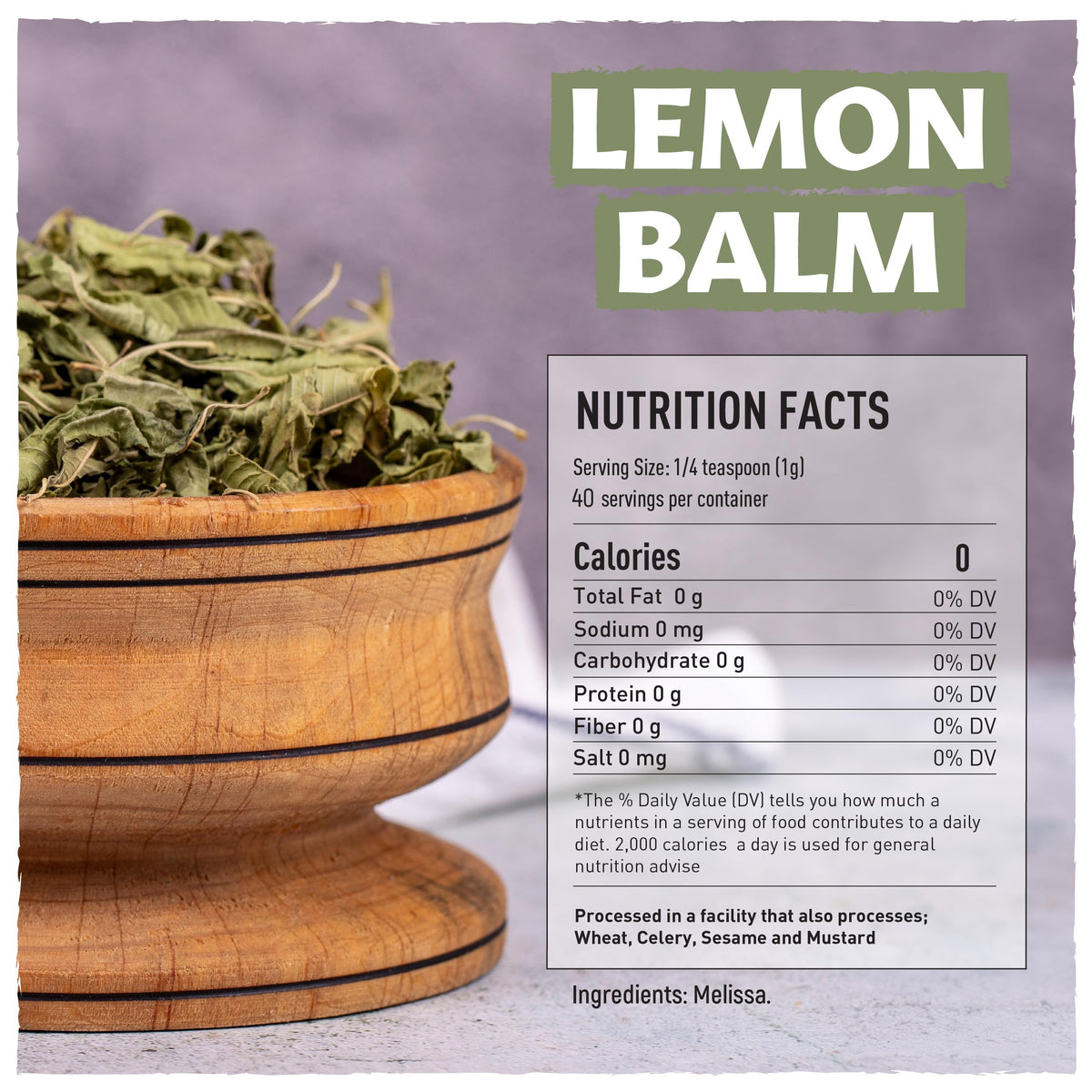 Eastanbul Lemon Balm Leaf, Melissa Tea, Natural, No Caffeine,1.4oz