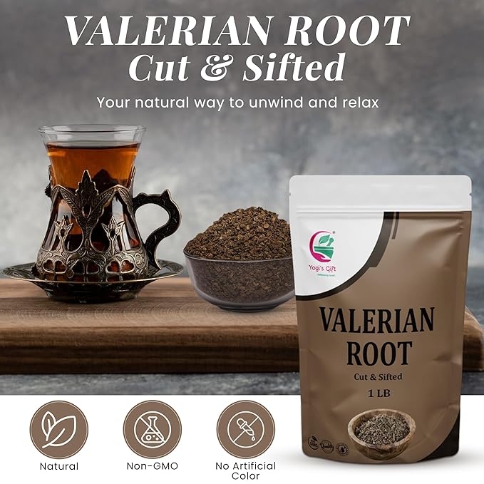 Yogi's Gift Valerian Root 1lb, Cut & Sifted – 100% Natural, Resealable Bag