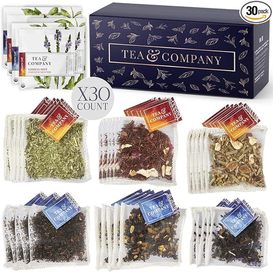 Mighty Leaf Tea and Company Organic Tea Sampler – 30 Count Silken Tea Bags – 6 Assorted Flavors: Earl Grey, Rooibos, Emperor Breakfast, Meridian Chai, Verbena Mint, Chamomile Yuzu