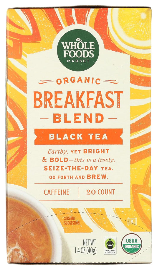 Whole Foods Market, Tea Black Breakfast Blend Organic, 20 Count