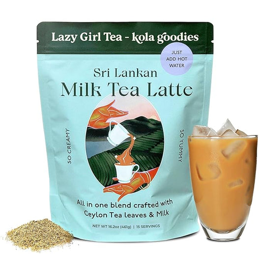 Kola Goodies Unspiced Milk Tea Powder – Creamy Instant Ceylon Milk Tea Mix with Whole Milk, Coconut Sugar & Monkfruit – Fall & Winter Comfort Drink – Low Sugar – No Spices – 15 Servings