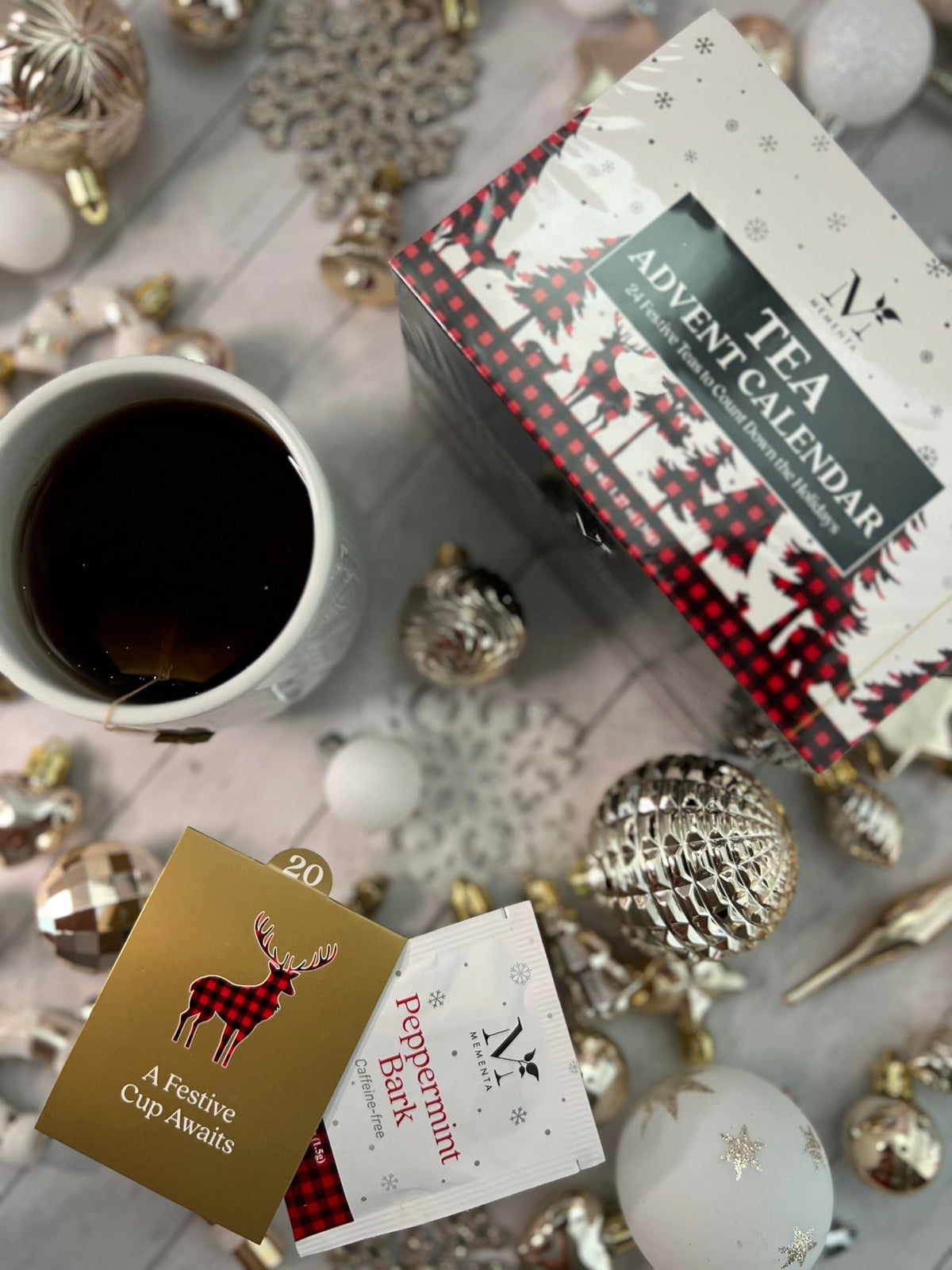 Mementa Inc - Advent Calendar Gift Box | 24 Unique Individually Wrapped Tea Bags - Holiday Gift Pack