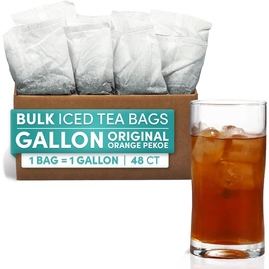 Black Orange Pekoe Iced Tea Bags, 1 Gallon Tea Bags, 48 Count, Bulk Iced Tea Packs, Orange Pekoe Tea for Restaurants, Cafes &amp; Home