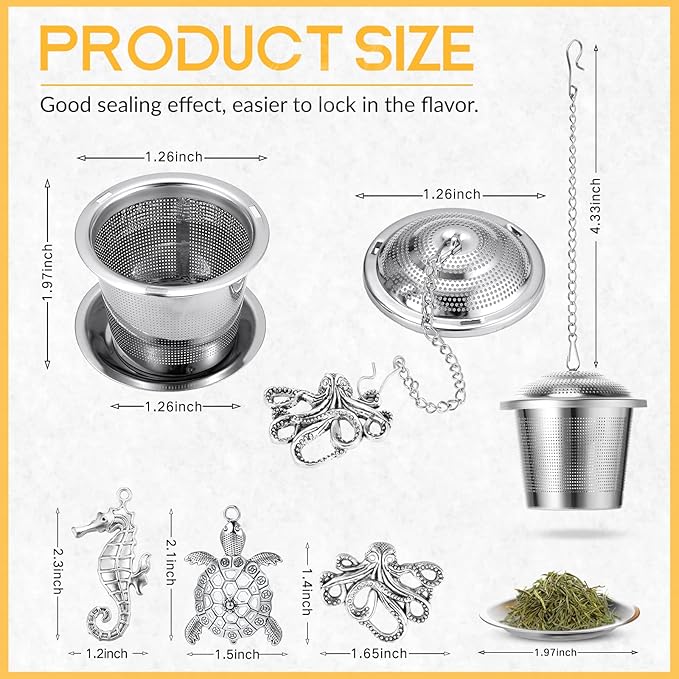 Tea Infusers for Loose Tea 3 Sets Loose Leaf Tea Steeper Tea Strainer Stainless Steel Tea Ball for Loose Tea Holder Tea Mesh Strainer Tea Filters