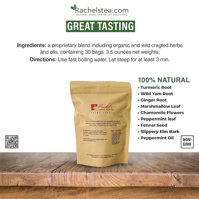 (120 Bags/240 Cups) Rachel’s Tea: Turmeric, Wild Yam, Ginger, Marshmallow, Chamomile, Peppermint, Fennel Slippery Elm