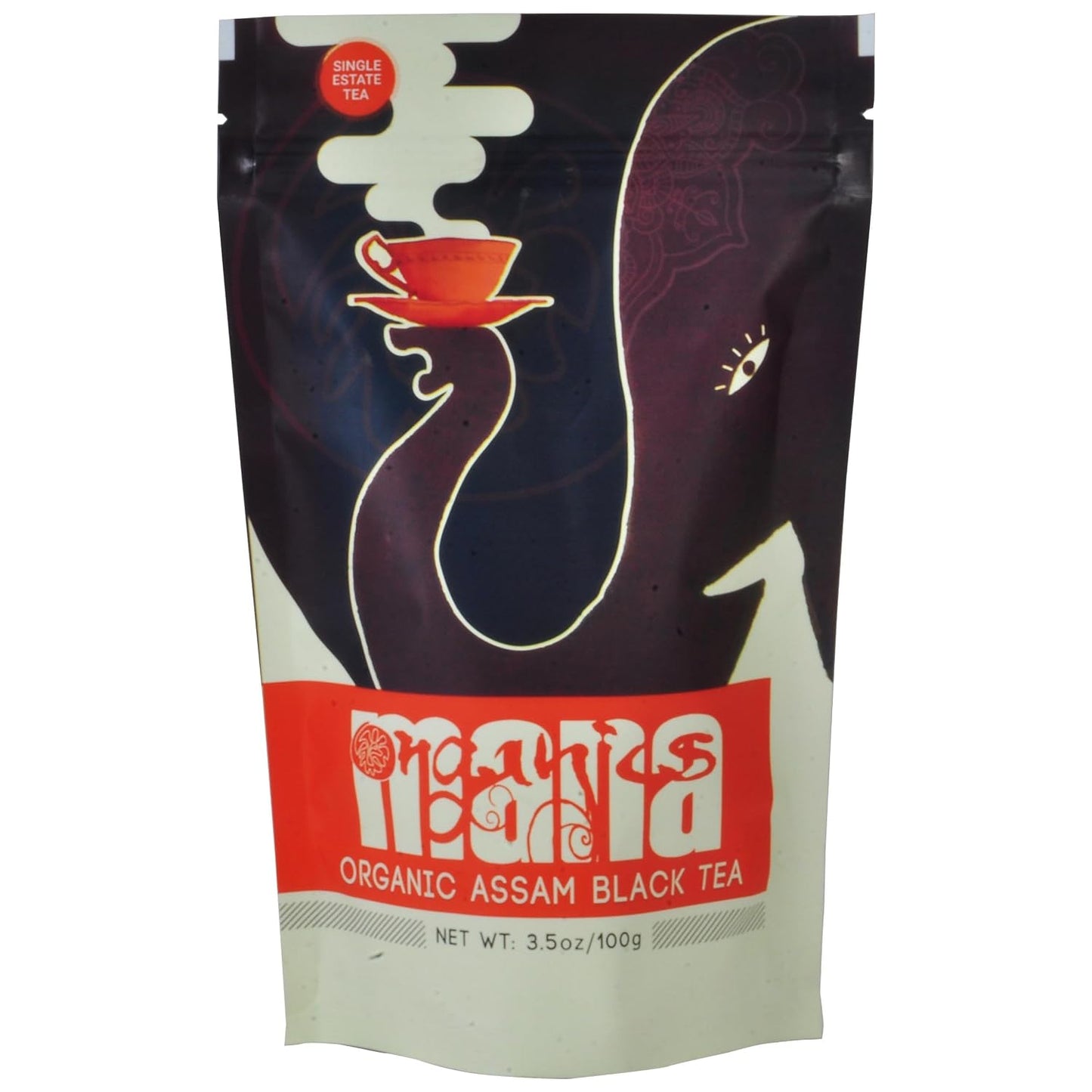 Certified Organic Assam Tea by Mana Organics, A Single Origin Organic Black Tea, Grade TGFOP1 (3.5 oz / 100 g)