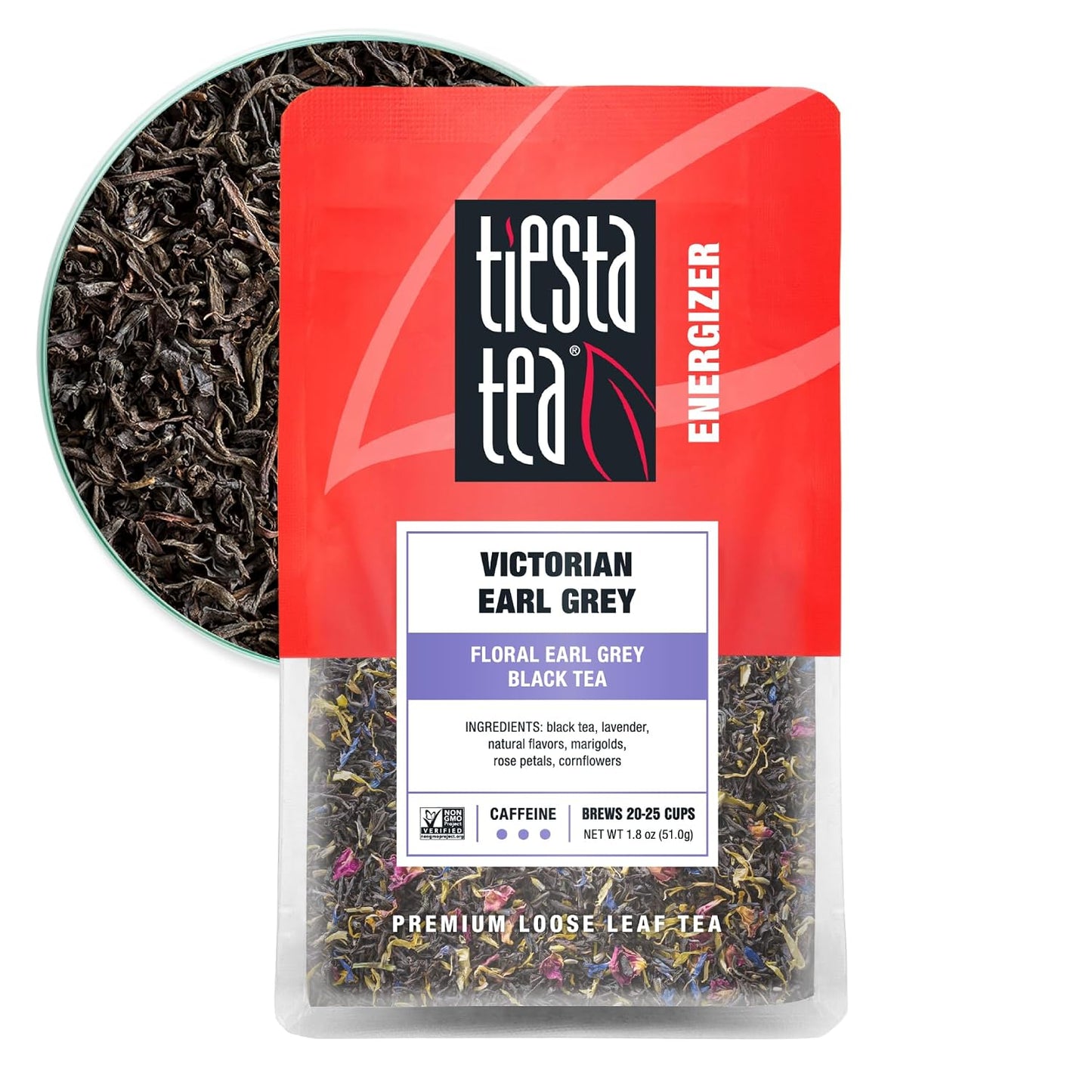 Tiesta Tea - Victorian Earl Grey, Loose Leaf, Floral Earl Grey Black Tea | Premium Blend, High Caffeinated Black, Make Hot or Iced Brews Up to 25 Cups, 1.8 Ounce Resealable Pouch