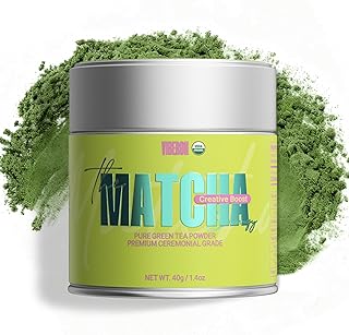 Viberon Organic Ceremonial Matcha Green Tea Powder - Premium Ceremonial Grade, USDA Certified, First Spring Harvest, 100% Pure - Sugar Free, Gluten Free (40g / 1.4oz Tin)