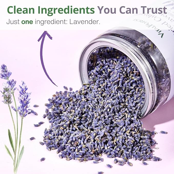 Dried Culinary Lavender – 100% Natural Food Grade Lavender Buds Herbs Tea, 3.53oz (100g), Edible Lavenders Flowers for Drinks, Baking, Cooking, Tea