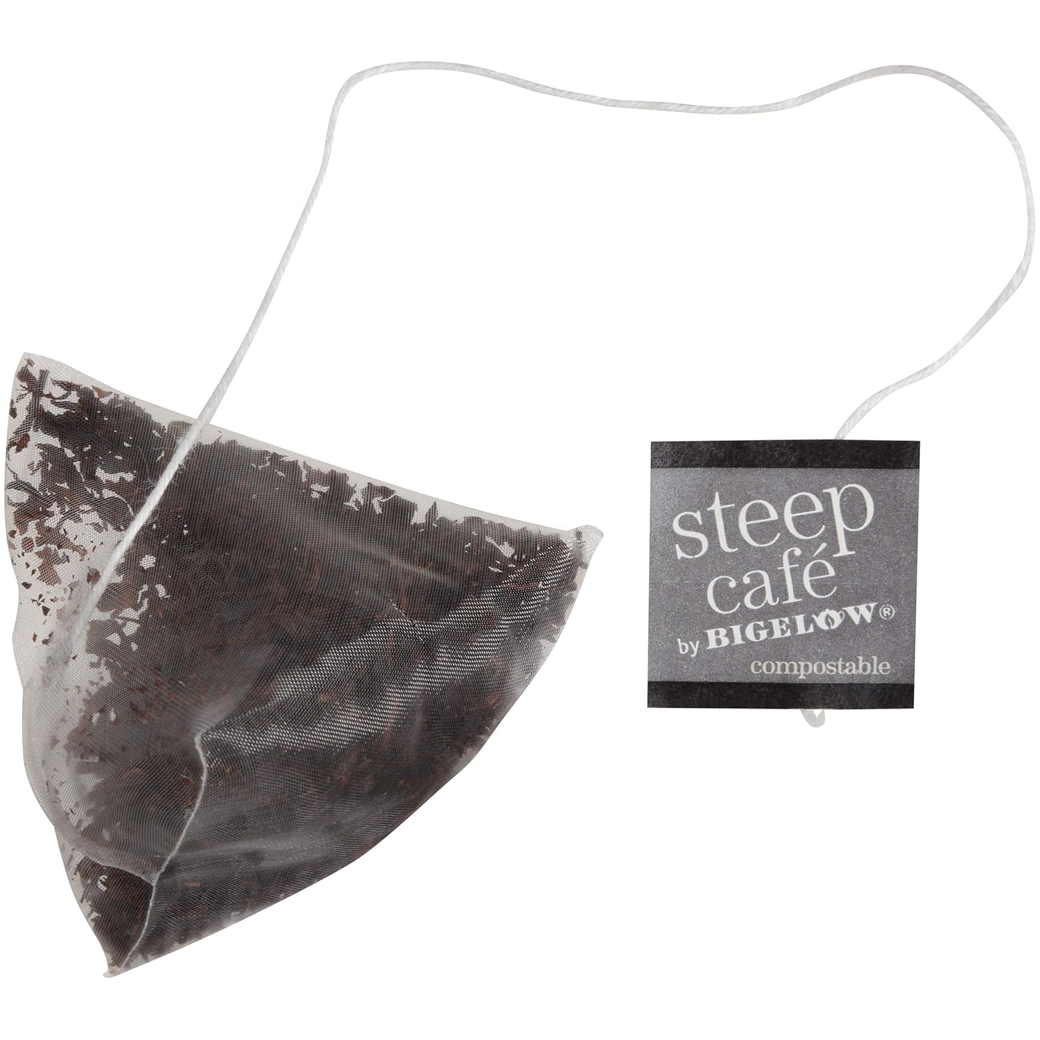 Steep Café Fair Trade Organic South Indian Select Black Tea, 50 Bags Box, Single Source, Premium Whole Leaf Teas, Sachet Pyramid Bag, Individually Wrapped in a Foil Pouch, Hot or Iced, by Bigelow Tea