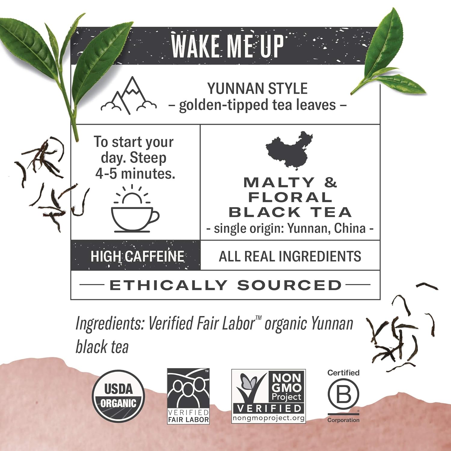 Numi Organic Chinese Breakfast Tea | 54 Black Tea Bags | Caffeinated Full-Bodied Yunnan Black Tea