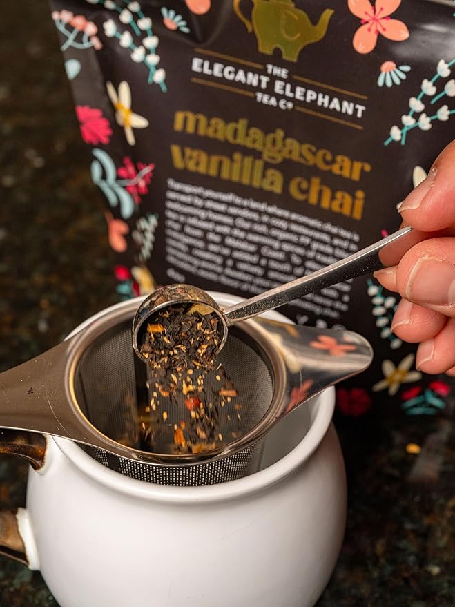 Madagascar Vanilla Chai Tea, Organic Loose Leaf Chai Tea – Black Tea with Chai Spice Blend – Great Hot or Iced Chai Latte