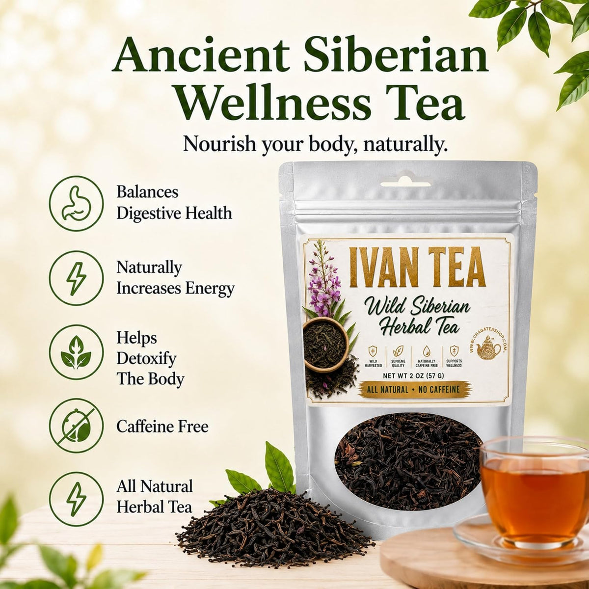 Siberian Fermented Wild Ivan Chai Loose Herbal Tea All Natural