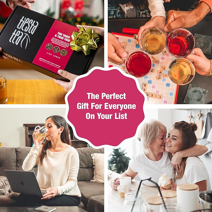 Tiesta Tea - Top Loose Leaf Tea Gift Box, Medium Caffeinated Assorted Blends, 3 Pouched Bags for Hot & Iced Brews Variety Pack, Green, Herbal, Fruity & Lavender