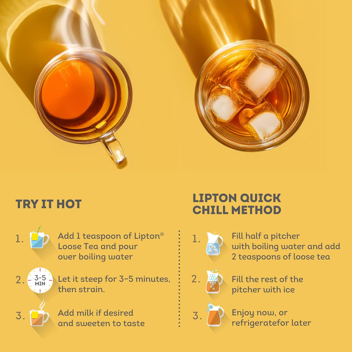 Lipton Yellow Label International Blend | Strong Black Tea | Danedar | Loose Tea with Bigger Granules | Bold &amp; Rich Flavor For Tea Lovers | 475g